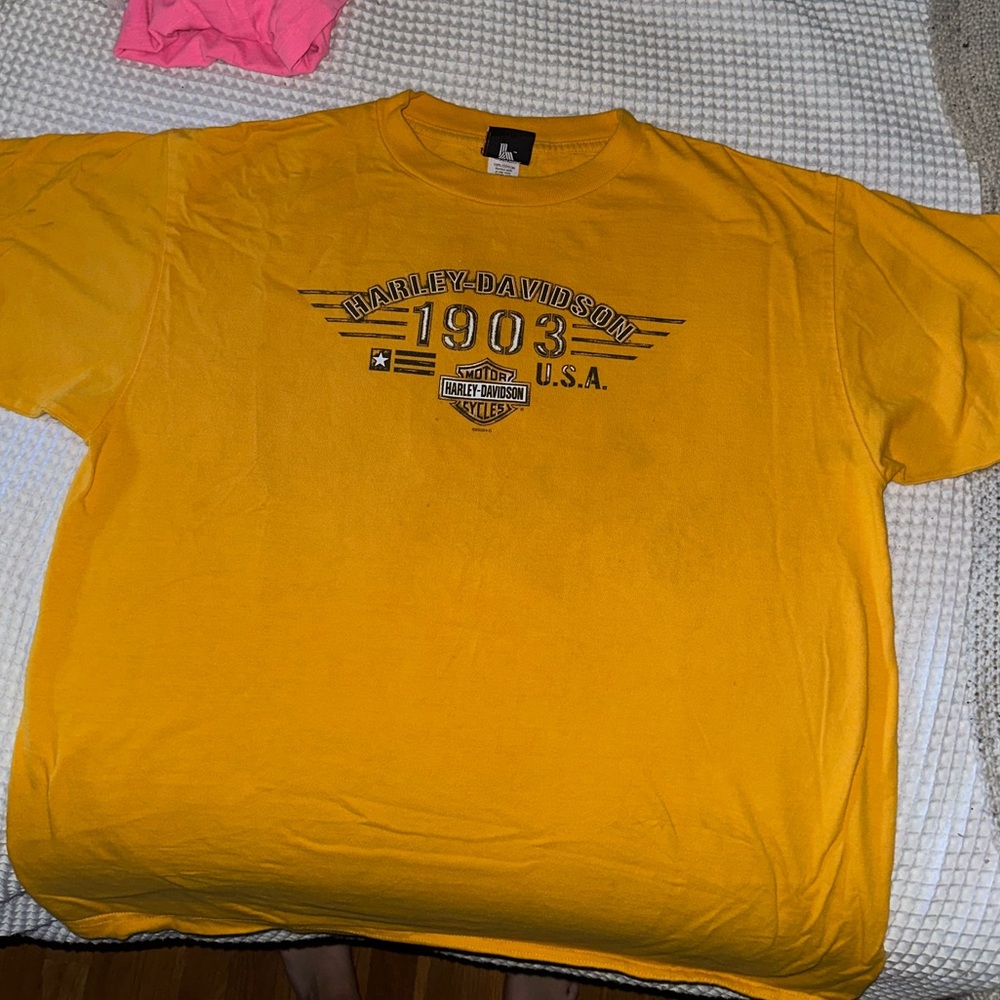 Harley Davidson yellow men’s T-shirt Orlando Florida